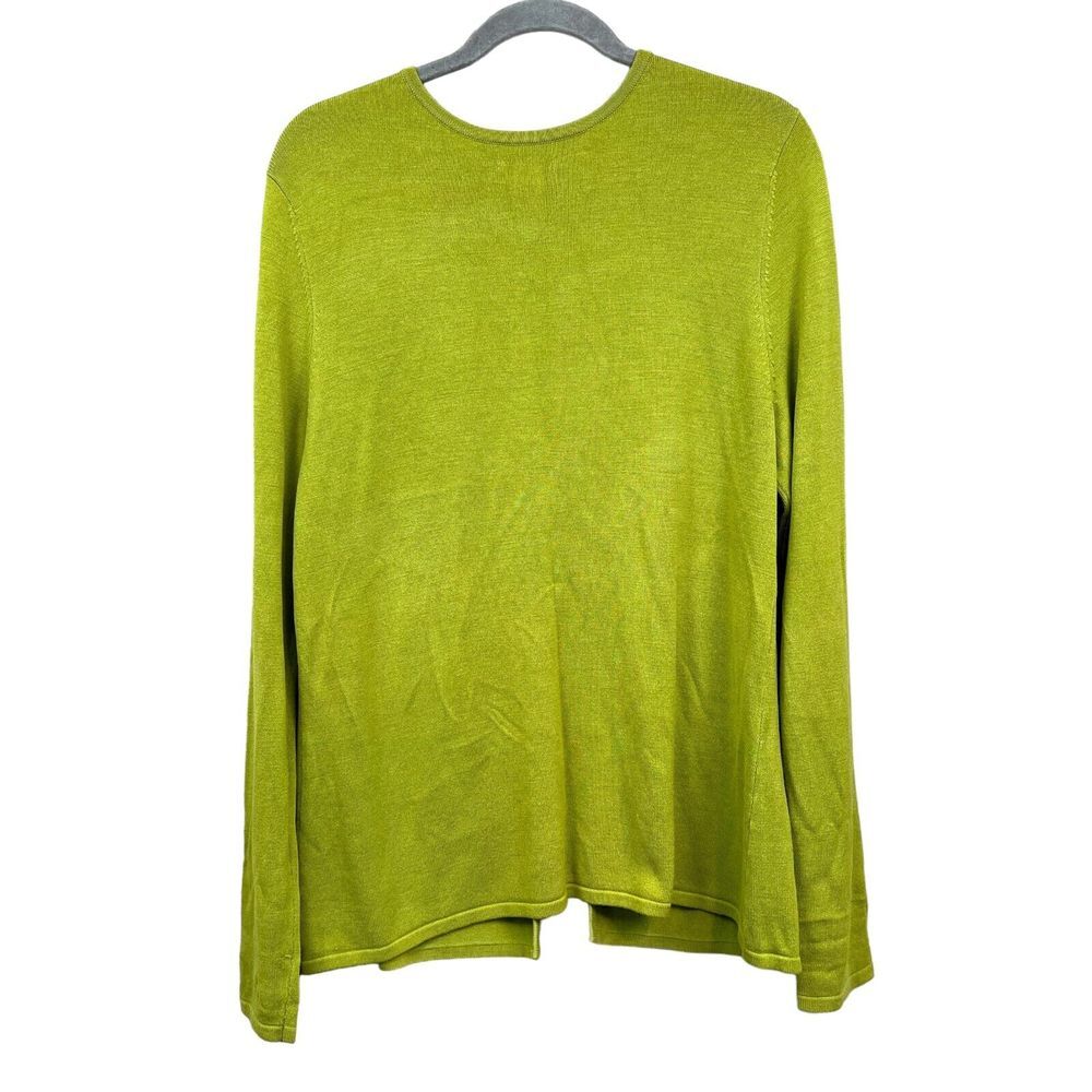 Marshall Fields Womens Silk Cardigan Sweater Round Neck Open Front Green Sz XL* - Picture 4 of 5
